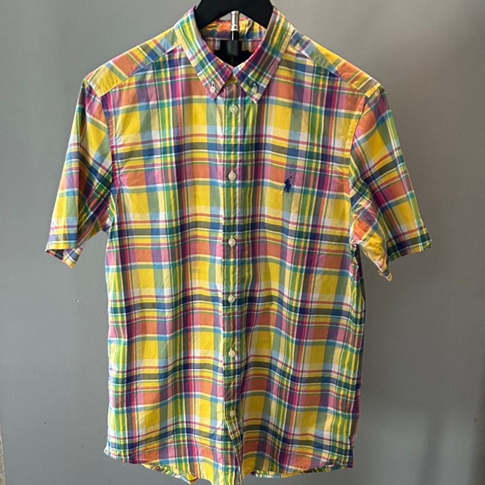Polo by Ralph Lauren Yellow Multi Plaid Short-Sleeve Button-Down Boys XL 18-20
